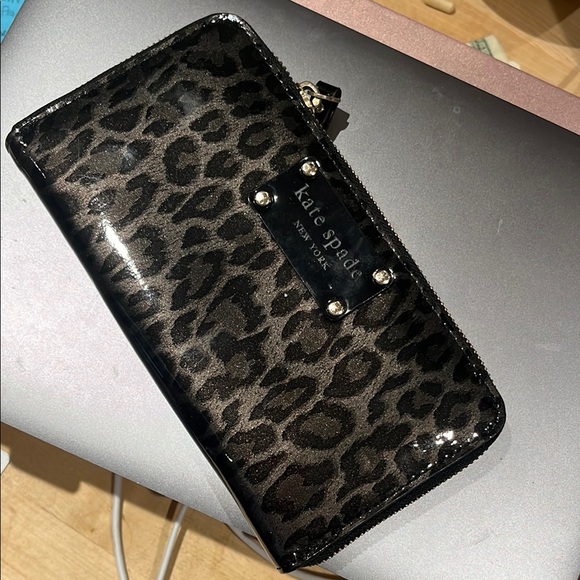 kate spade Accessories - Kate Spade Black and Brown Leopard Wallet